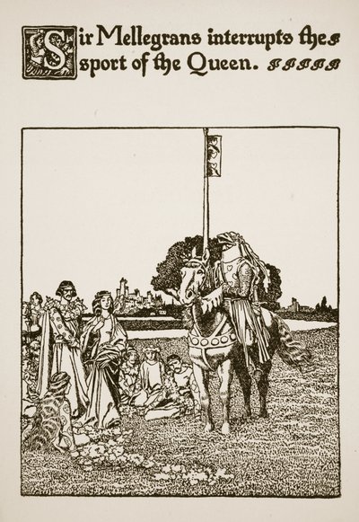 Sir Mellegrans interrumpe el deporte de la Reina, ilustración de 